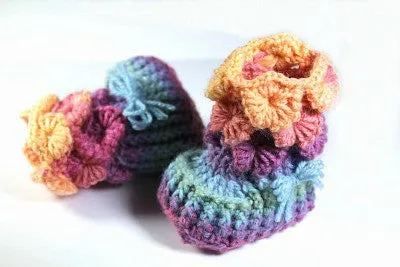 Orchid Stitch Booties (Baby Sizes)