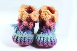 Orchid Stitch Booties (Baby Sizes)