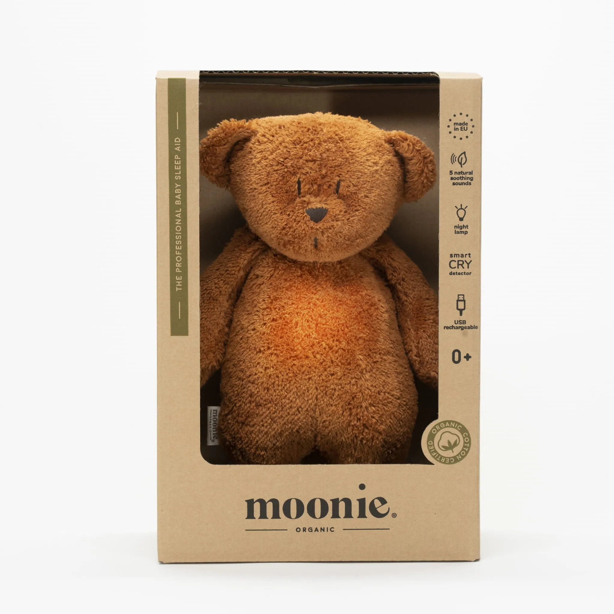 Organic Cotton Humming Bear with Night Light (Caramel)