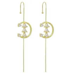 Pack Of 2 Gold Plated Zircon Studded Ear Cuff