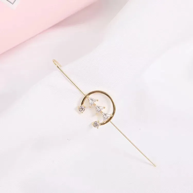 Pack Of 2 Gold Plated Zircon Studded Ear Cuff