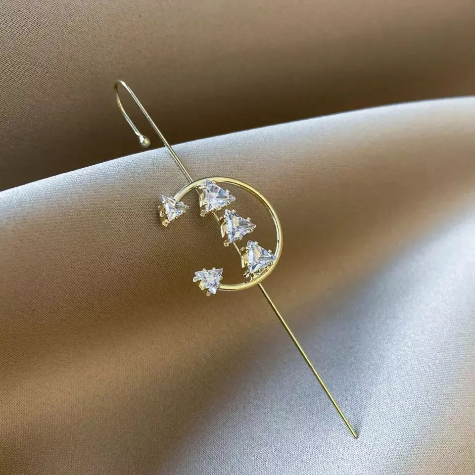 Pack Of 2 Gold Plated Zircon Studded Ear Cuff
