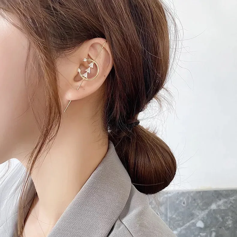 Pack Of 2 Gold Plated Zircon Studded Ear Cuff