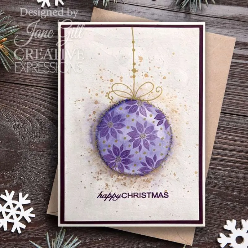 Paintable Baubles Circles 4x6” Clear Stamp Woodware JGS868