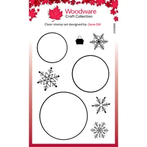 Paintable Baubles Circles 4x6” Clear Stamp Woodware JGS868