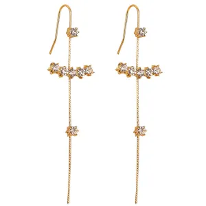 Pair of 2 Gold Plated Zircon Studded Ear Cuff
