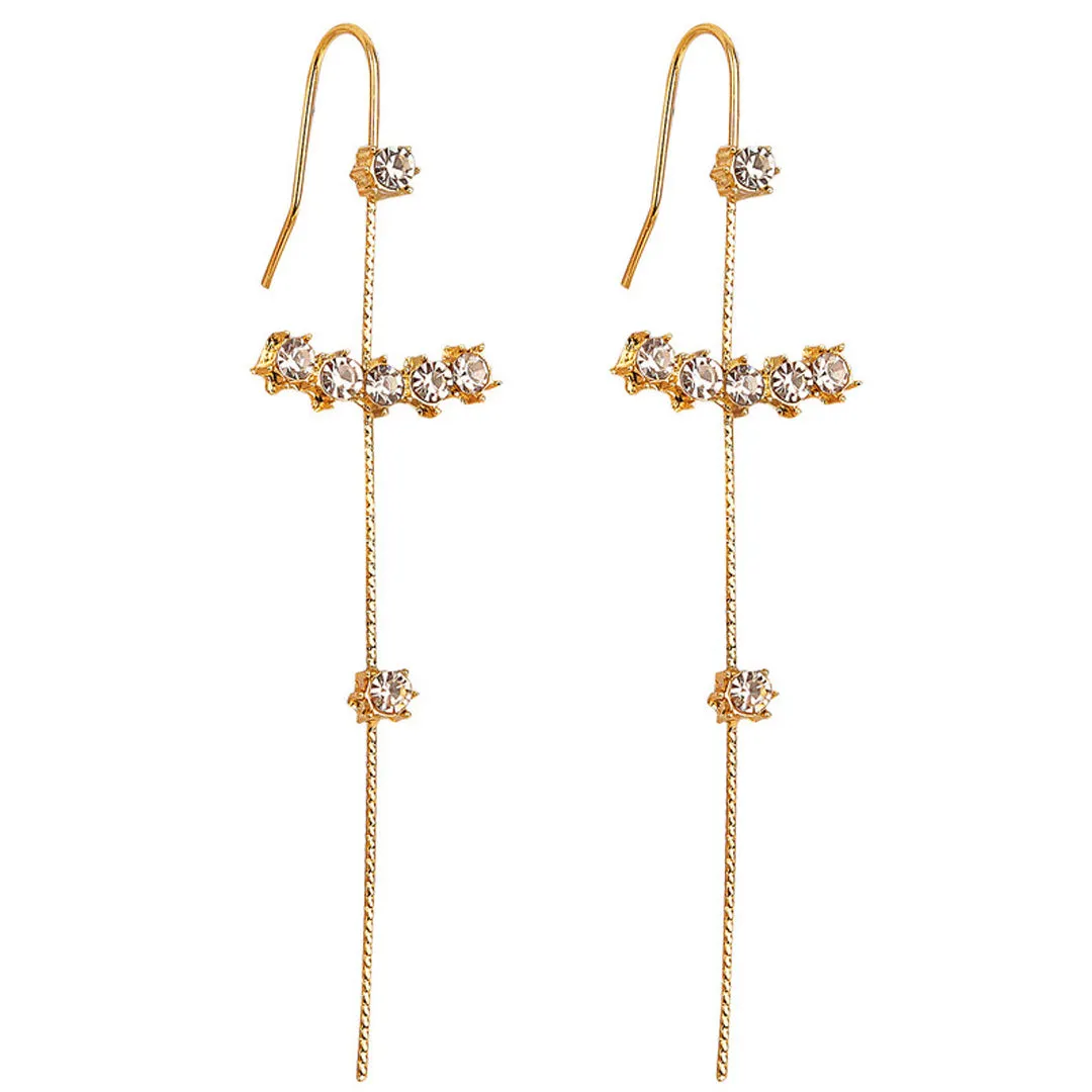 Pair of 2 Gold Plated Zircon Studded Ear Cuff