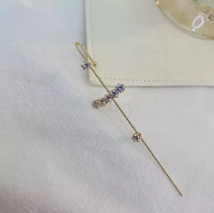 Pair of 2 Gold Plated Zircon Studded Ear Cuff