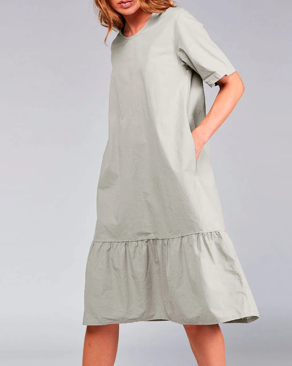 Paneled Ruffle Hem Dress