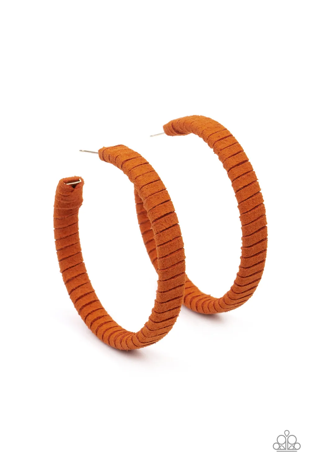 Paparazzi Suede Parade - Green/Orange Suede Hoops
