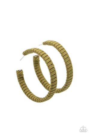 Paparazzi Suede Parade - Green/Orange Suede Hoops