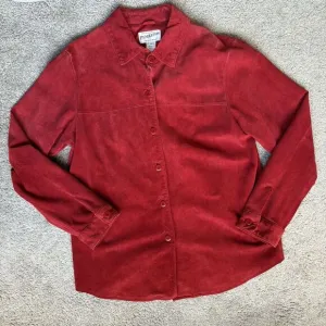 Pendleton Leather Jacket Womens M Red Suede Button Up Shacket