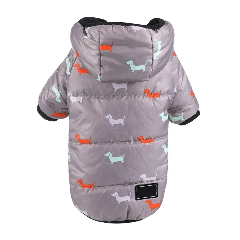 Pet Clothes For Dog Winter Warm Coat Puppy Down Jacket Printed Hoodies