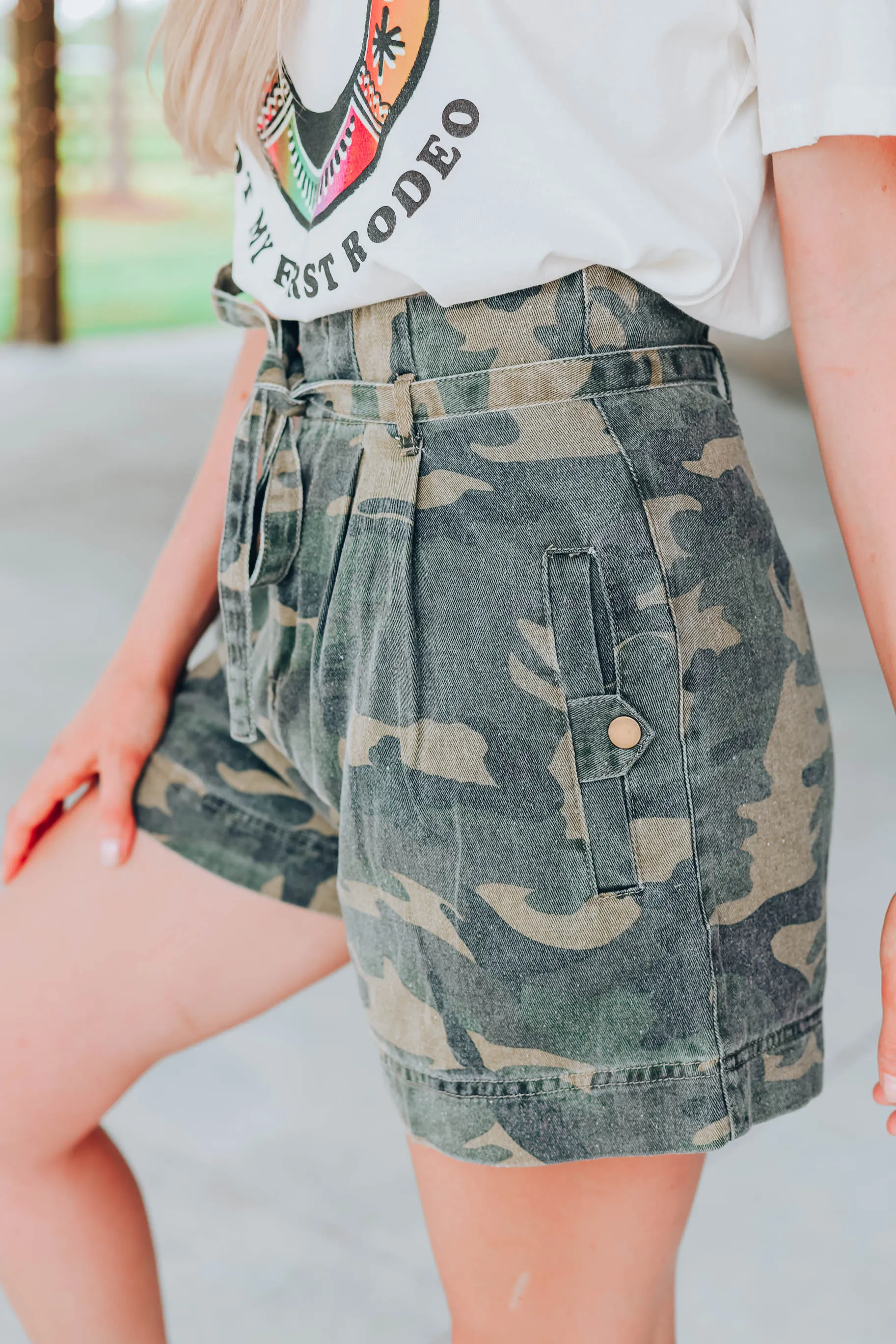 Playful & Fun Pleated Shorts - Camo