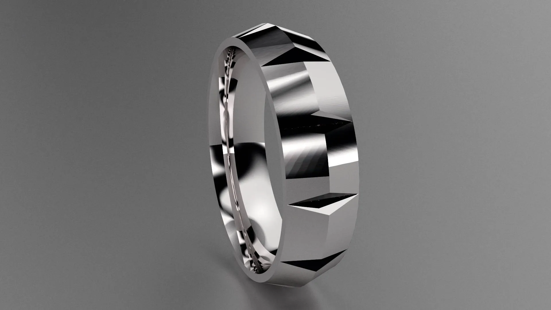 Polished Sterling Silver 6mm Knife Edge Segmented Wedding Band