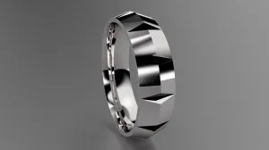 Polished Sterling Silver 6mm Knife Edge Segmented Wedding Band