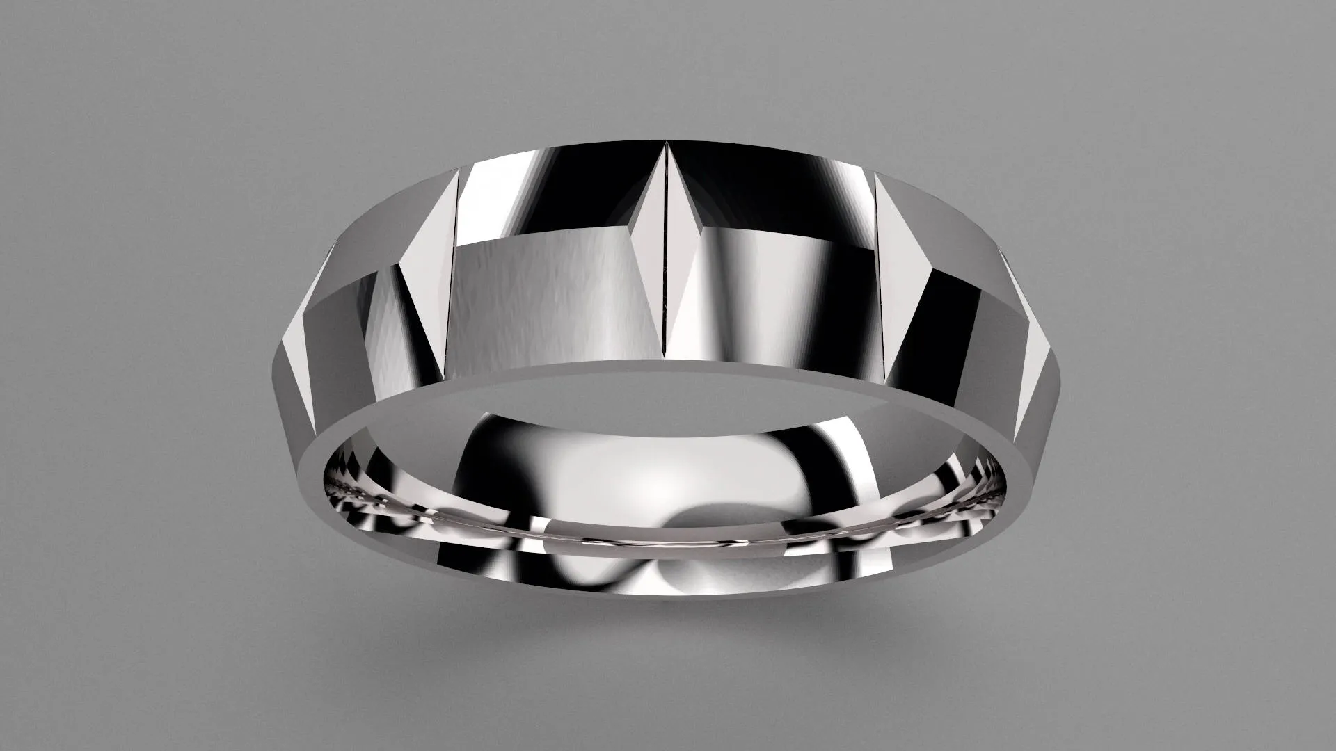 Polished Sterling Silver 6mm Knife Edge Segmented Wedding Band