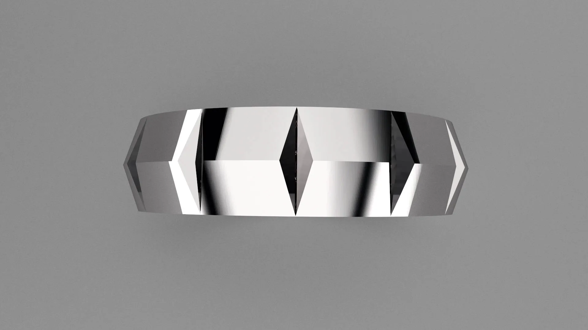 Polished Sterling Silver 6mm Knife Edge Segmented Wedding Band