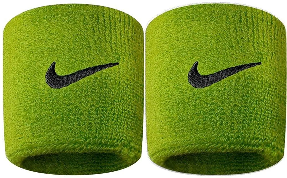 POLSINI NIKE WRISTBANDS SPUGNA DRY FIT SWOOSH TERGISUDORE GIALLO LIME
