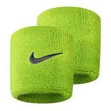 POLSINI NIKE WRISTBANDS SPUGNA DRY FIT SWOOSH TERGISUDORE GIALLO LIME