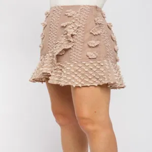 Pom-Pom Lace Mini Skirt