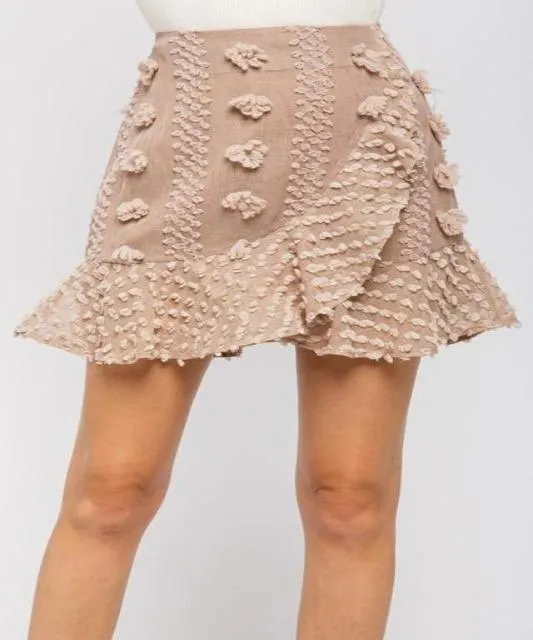 Pom-Pom Lace Mini Skirt