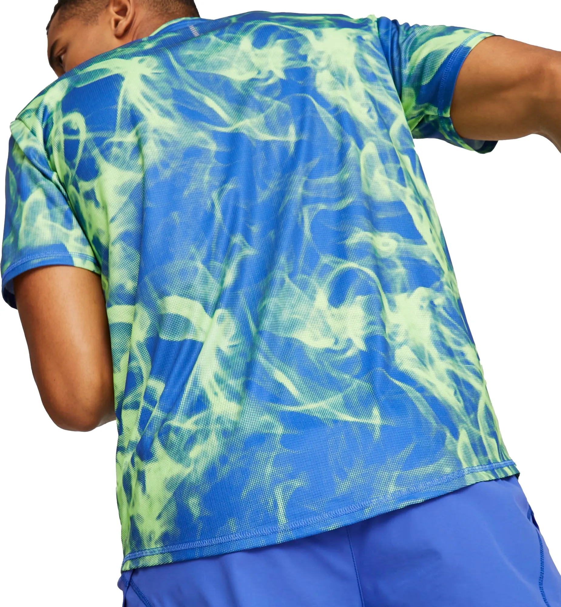Puma Favourite Graphic Short Sleeve Mens Running Top - Blue