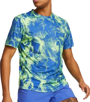 Puma Favourite Graphic Short Sleeve Mens Running Top - Blue