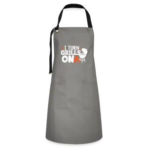 "I Turn Grills On" Premium Artisan BBQ Apron - Stylish & Durable Cooking Accessory for Grill Masters