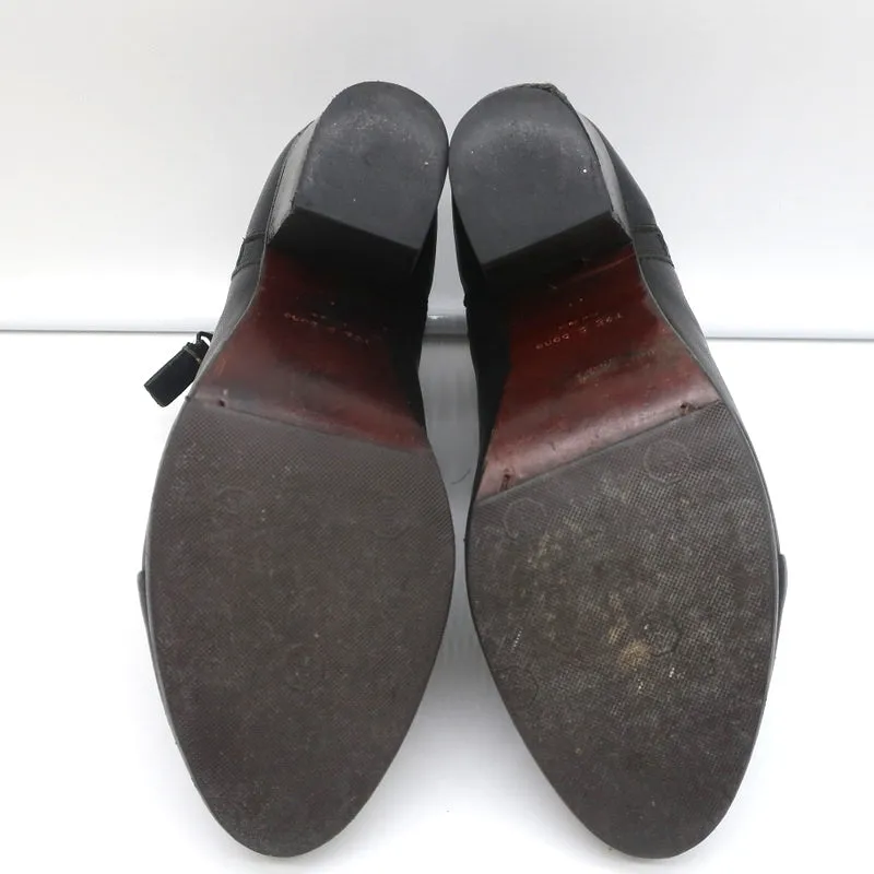 Rag & Bone Margot Side-Zip Ankle Boots Black Leather Size 37.5 High Heel Booties