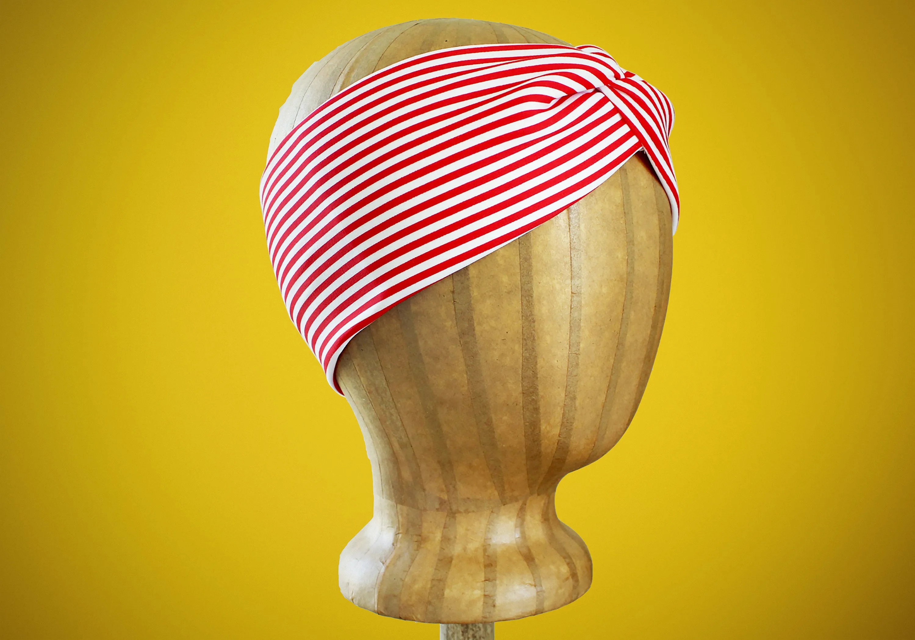 Red Striped Turban Headband