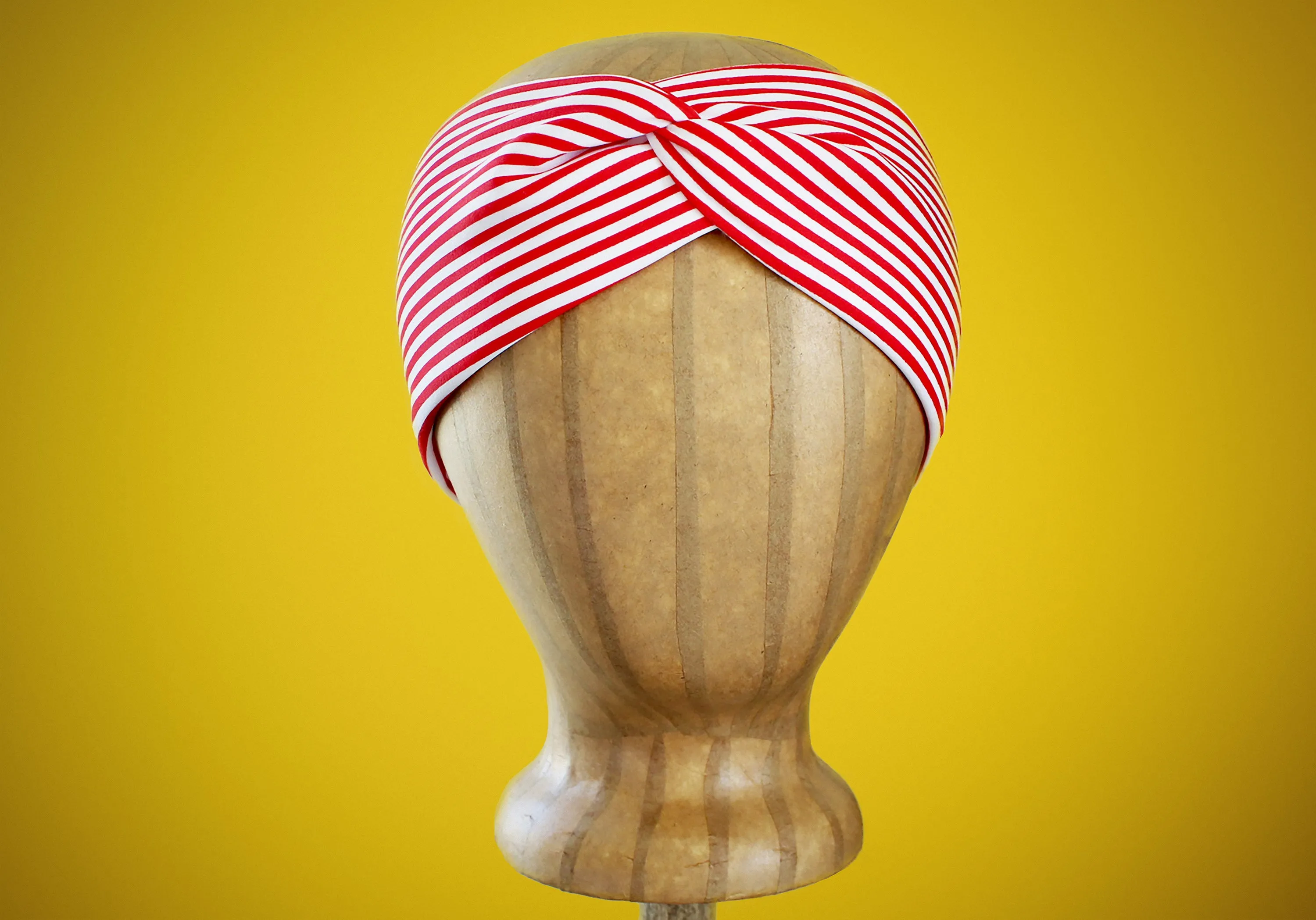 Red Striped Turban Headband