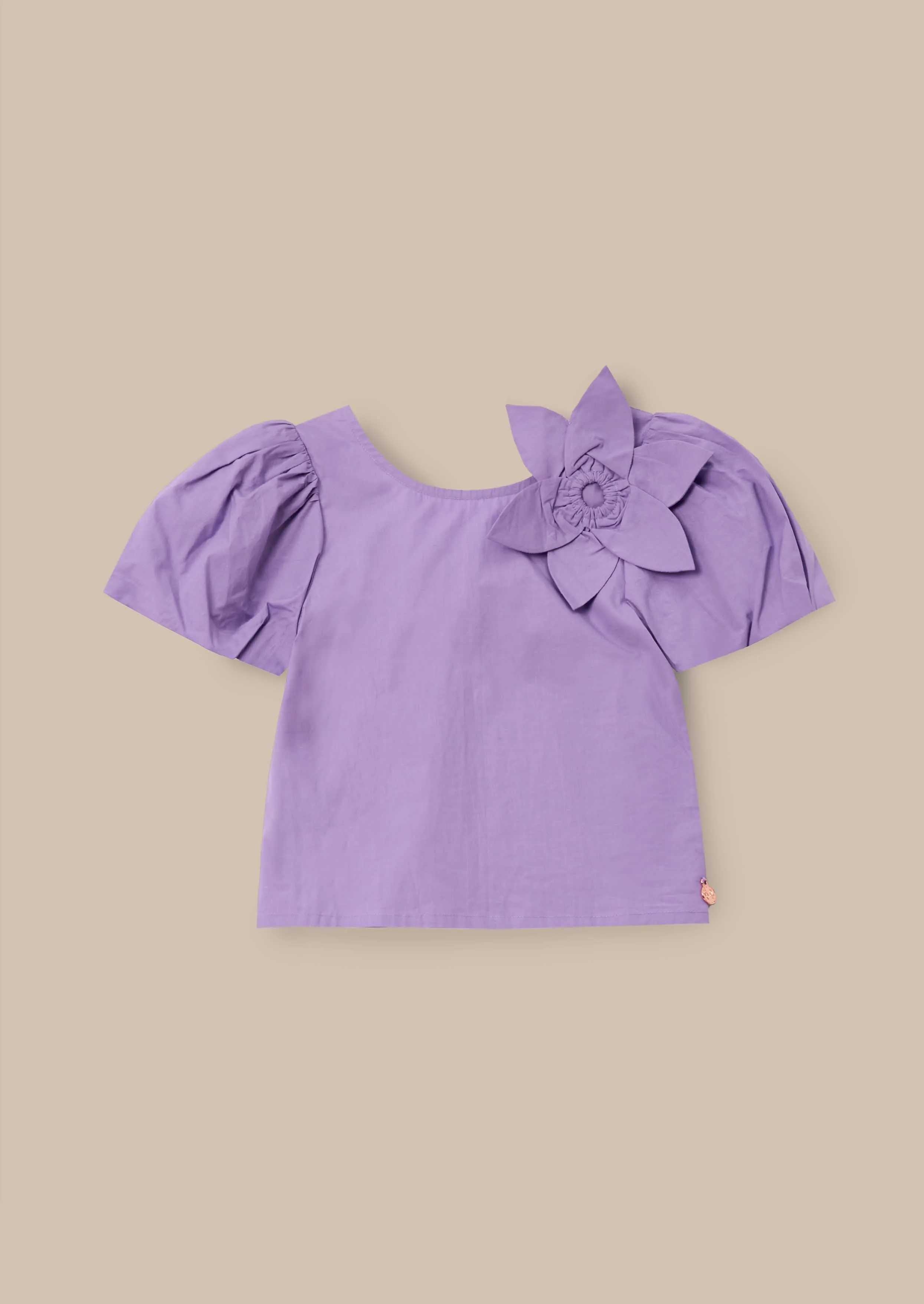 Roxie Purple Corsage Woven Top