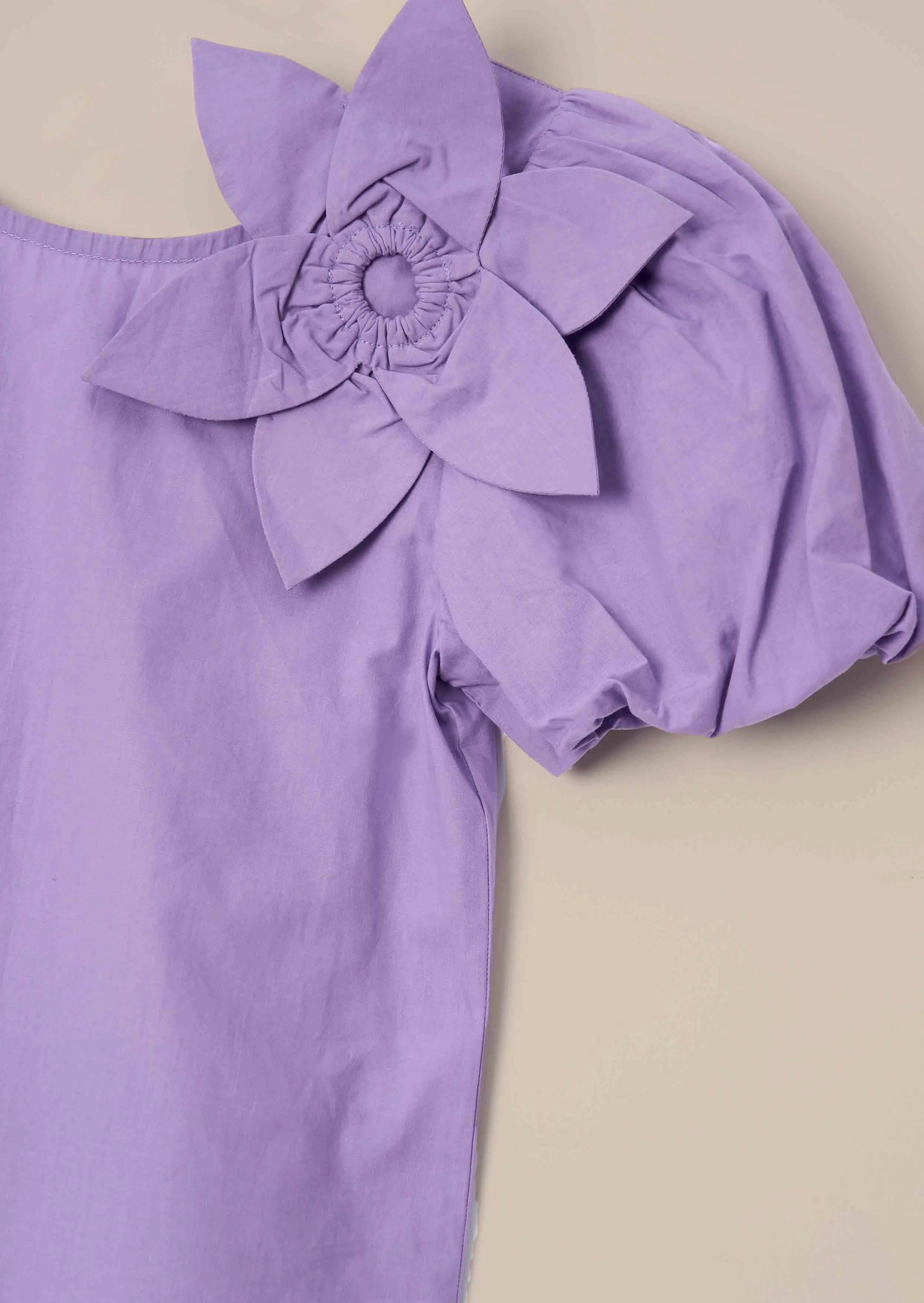 Roxie Purple Corsage Woven Top