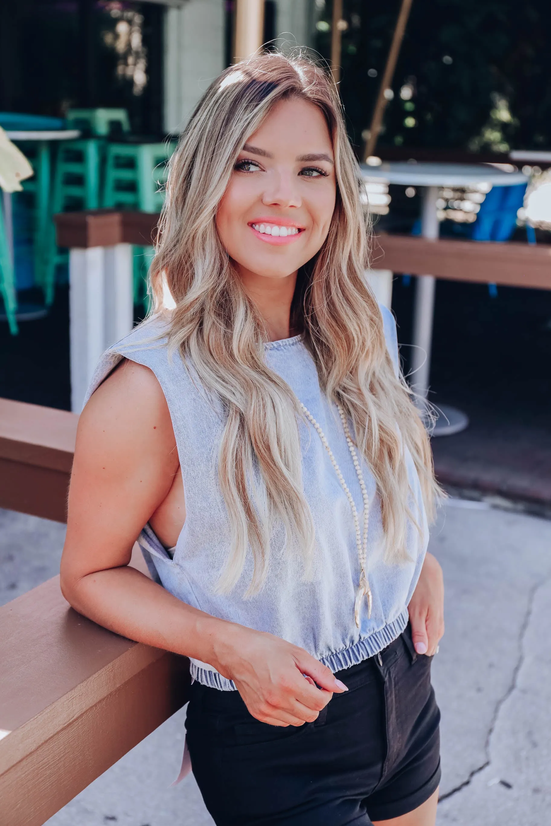 Salina Denim Crop Top