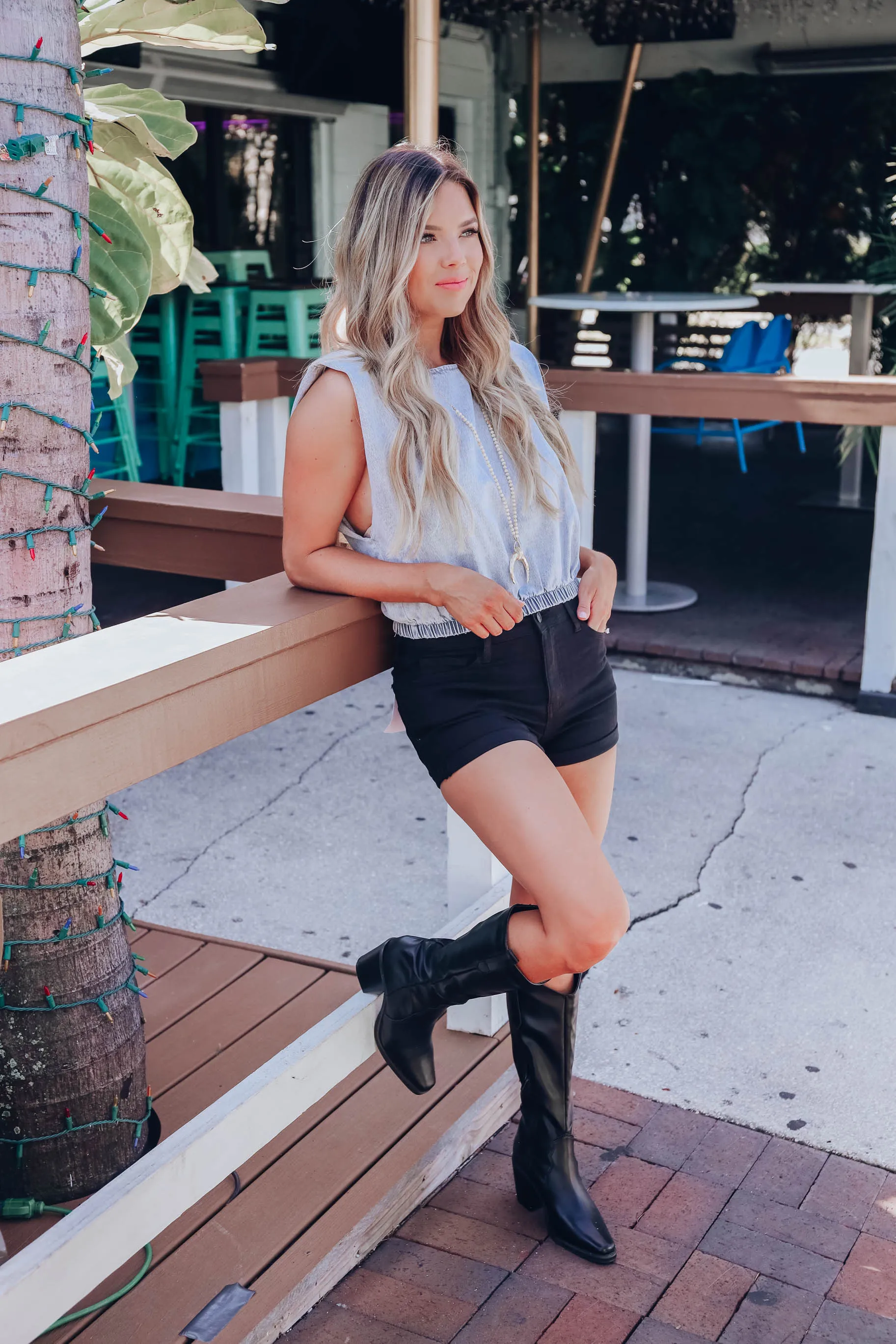 Salina Denim Crop Top