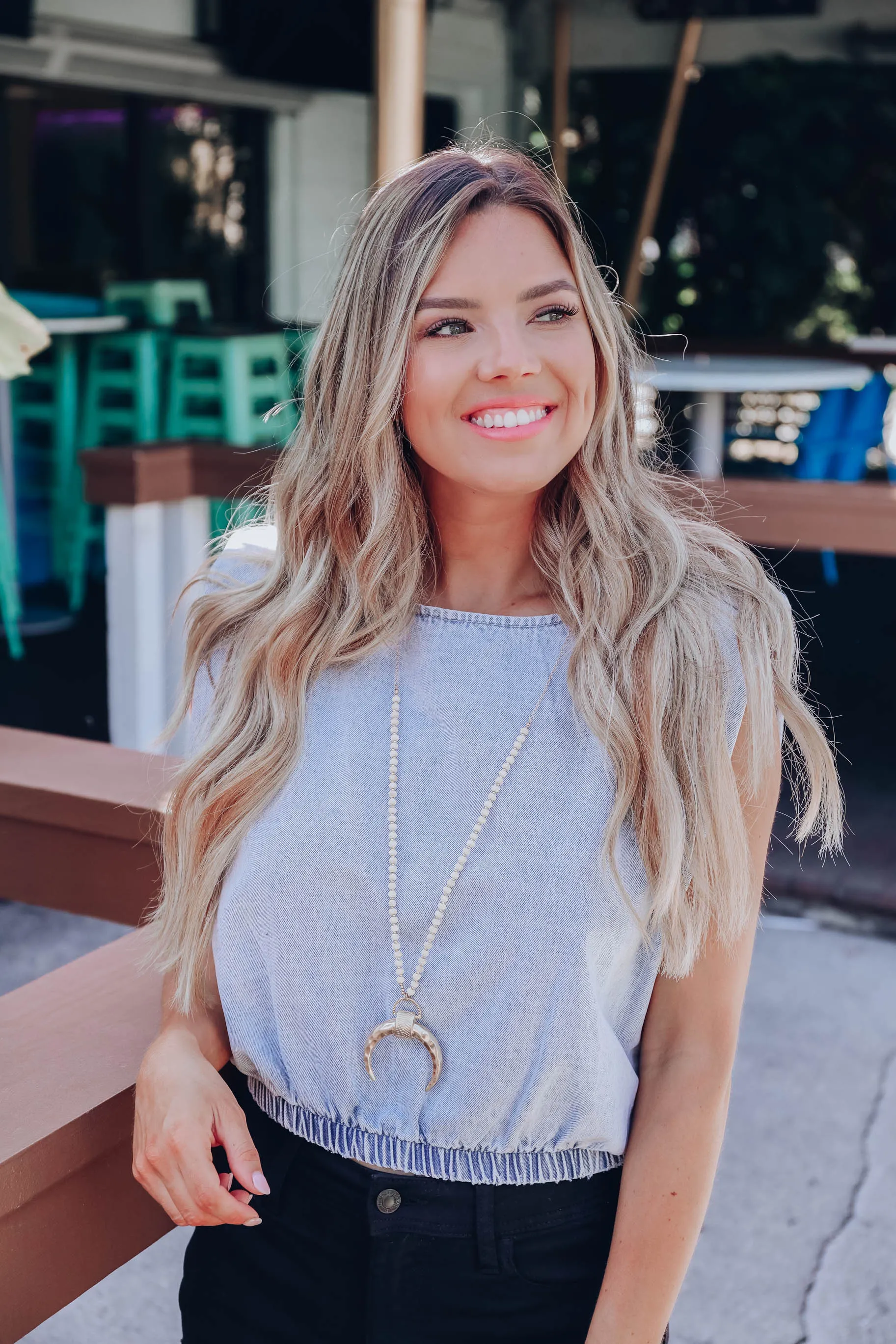 Salina Denim Crop Top