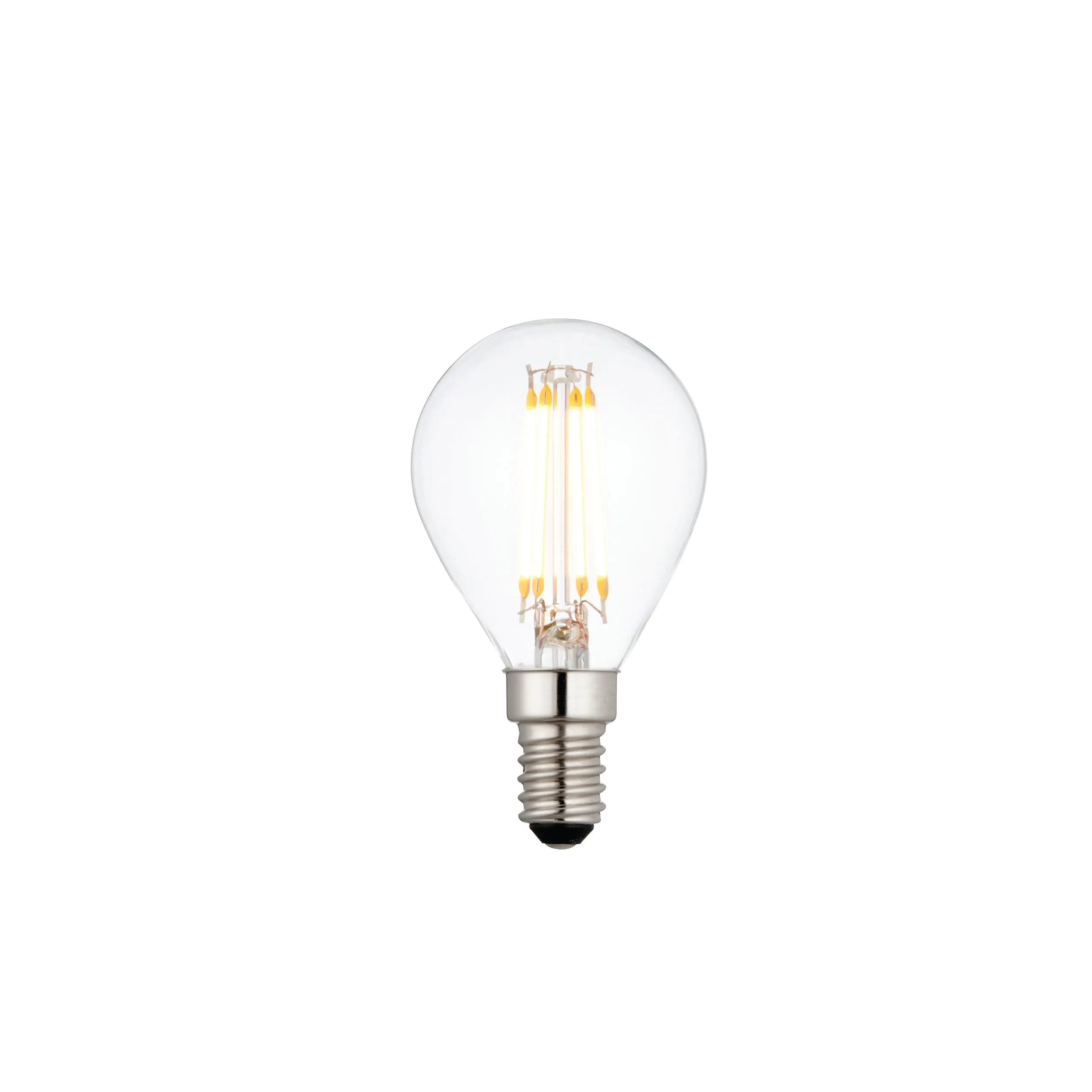 Saxby 76797 E14 LED filament golf dimmable 4W Clear glass & bright nickel plate 4W LED E14 Warm White