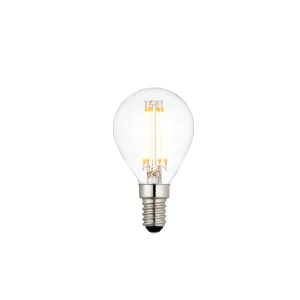 Saxby 76797 E14 LED filament golf dimmable 4W Clear glass & bright nickel plate 4W LED E14 Warm White