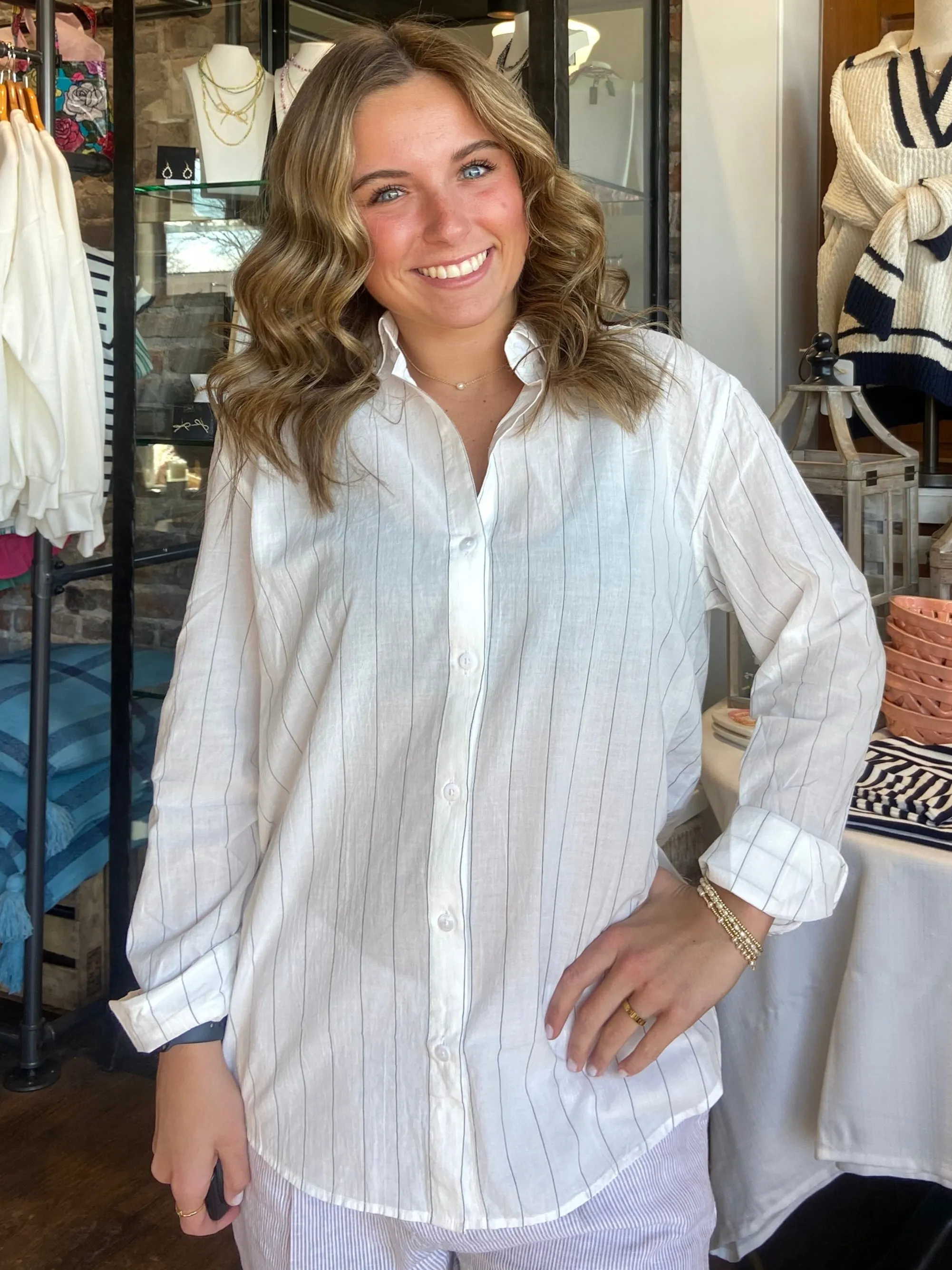 Seaport Striped Button Up Shirt