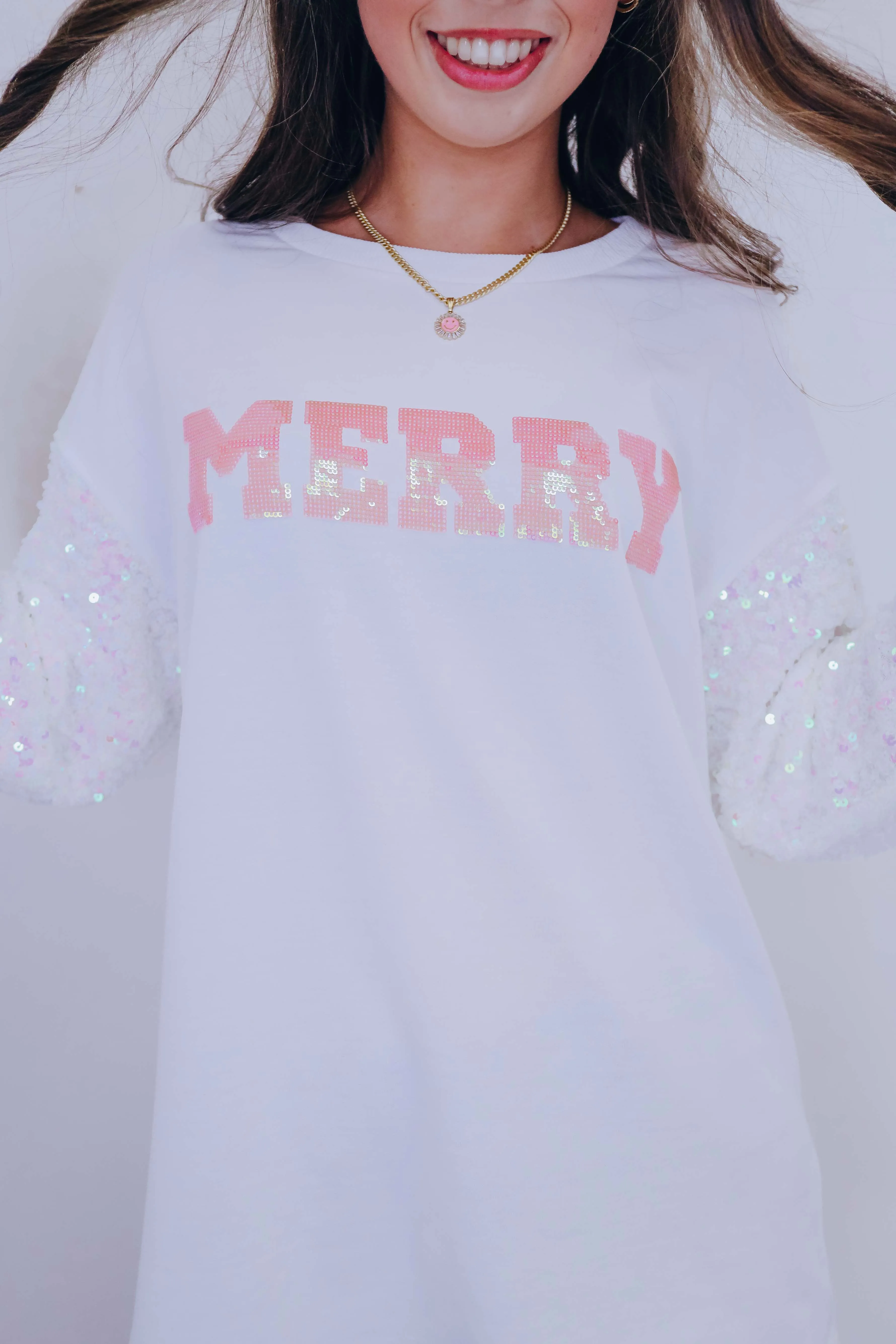 Shimmer & Shine "Merry" Sequin Sleeve Top