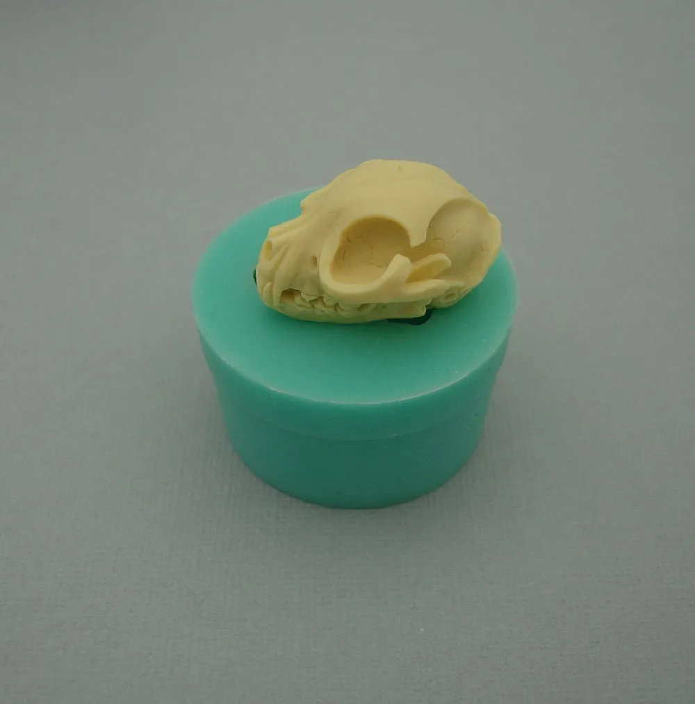 Silicon Mold Cat Skull  Jewelry Making Resin Polymer Clay.