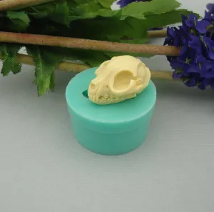 Silicon Mold Cat Skull  Jewelry Making Resin Polymer Clay.