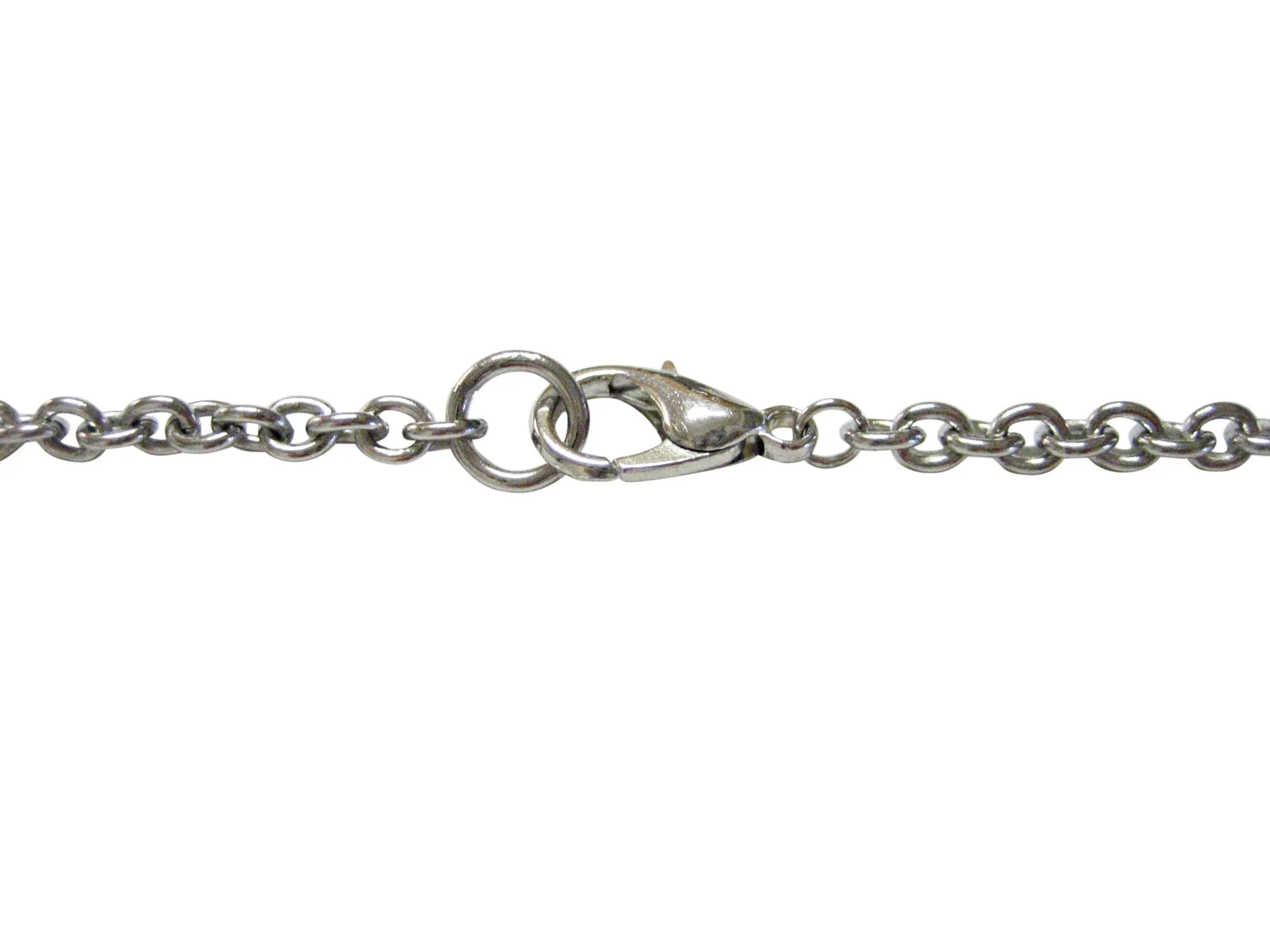 Silver Toned Etched Oval Running Cheetah Pendant Necklace