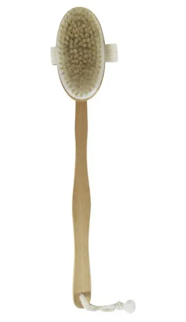 SIMPLY ESS Wood Bath Brush - 20-1002: Natural Bristles, Durable Material, Ergonomic Design & Multi-Purpose Usage