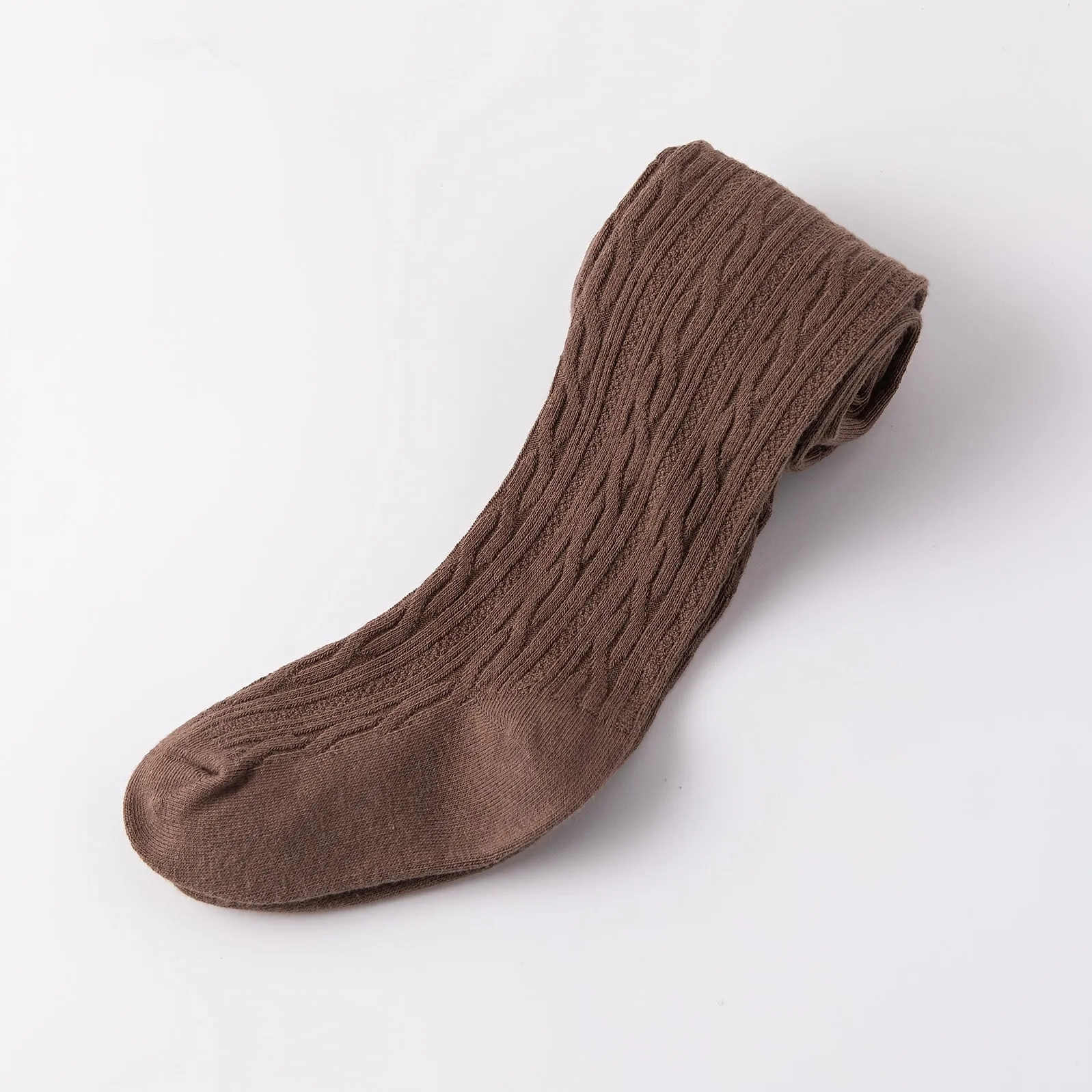 Solid Color Cable Knit Tights for Baby Girls