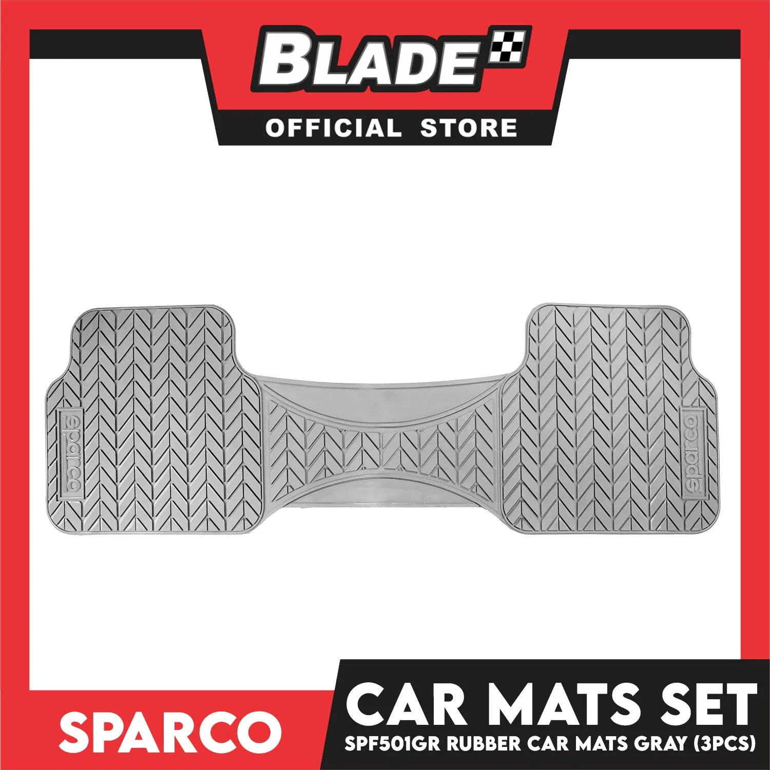 Sparco Corsa Car Mats Set of 3pcs Universal And Quick Installation SPF501GR (Gray) Rubber And Durable