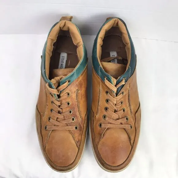 Steve Madden Pasadena Distressed Leather Sneakers Sz 11