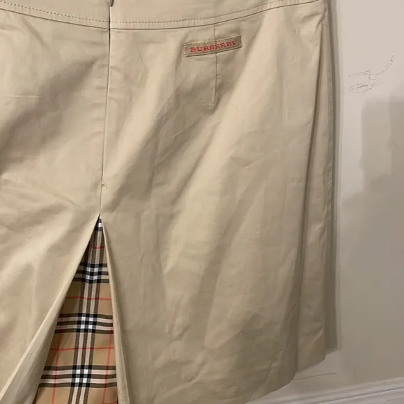 Tan A-line Mini Skirt with Pleats