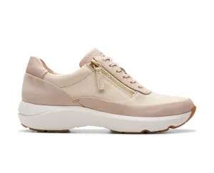 'Tivoli Zip' women's lace-zip sneakers  - beige